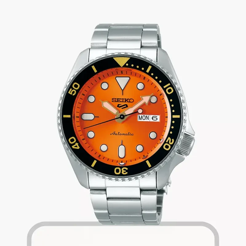 Seiko 5 Sports Analogue Automatic Orange Dial Men's Watch  SRPD59K1